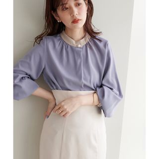 ナチュラルクチュール(natural couture)のnatural couture パールポイントバイカラーブラウス(シャツ/ブラウス(長袖/七分))