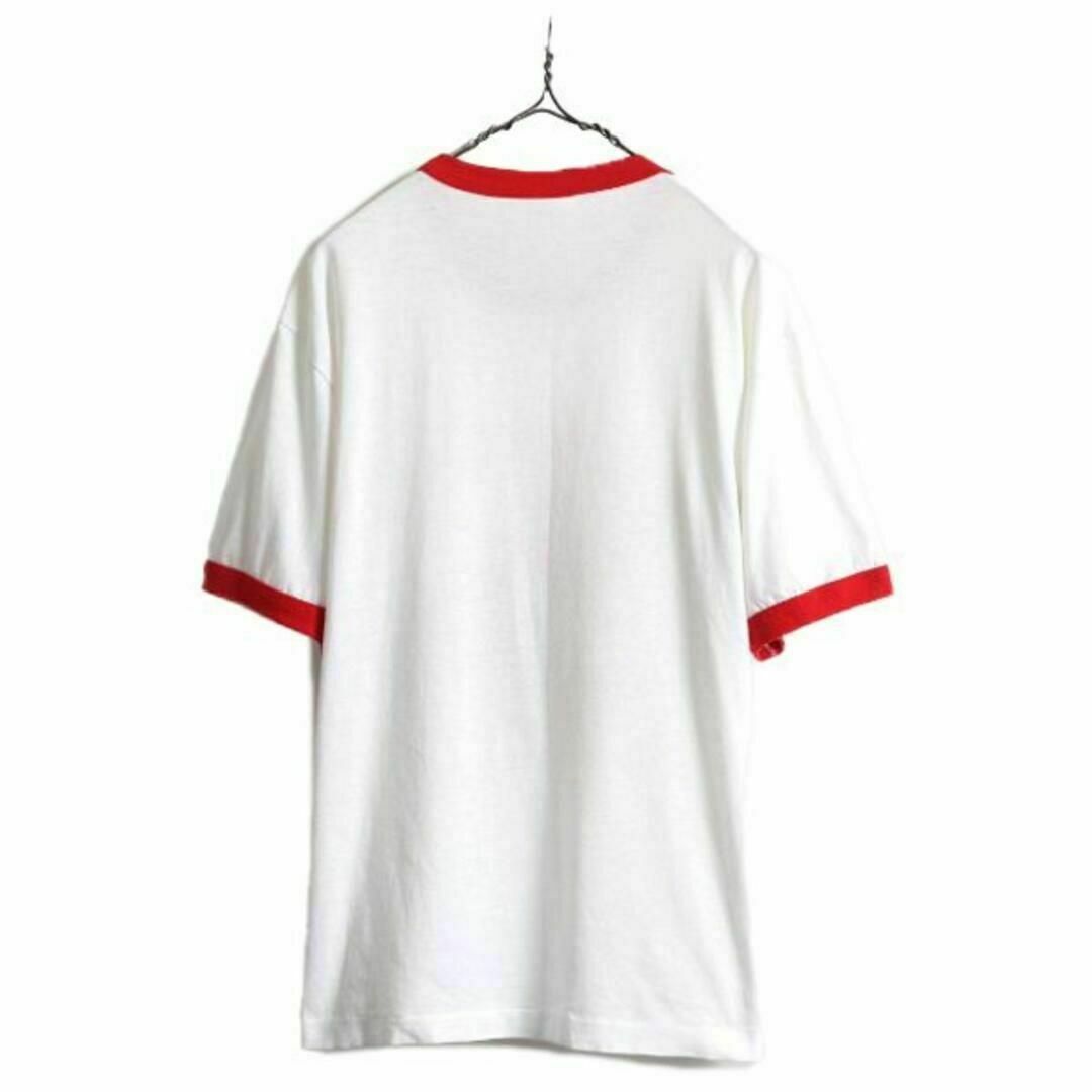 80s 90s バドワイザー プリント リンガー Tシャツ L 企業 イーグルの