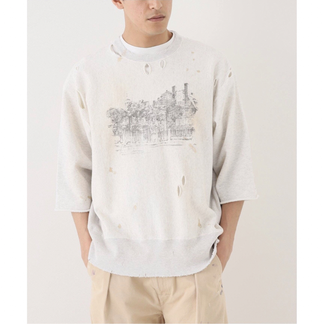 ANCELLM CRASH CREWNECK 3/4 SLEEVE SWEAT67袖丈