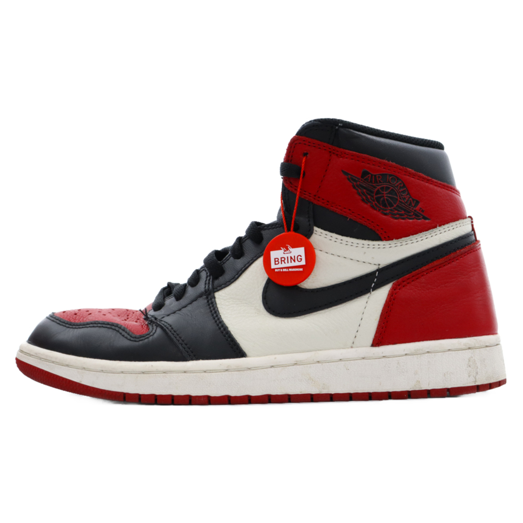 NIKE ナイキ AIR JORDAN 1 RETRO HIGH OG BRED TOE 555088-610 エアジョーダン1 ブレッドトゥ ハイカットスニーカーシューズ レッド US9/27.0cm