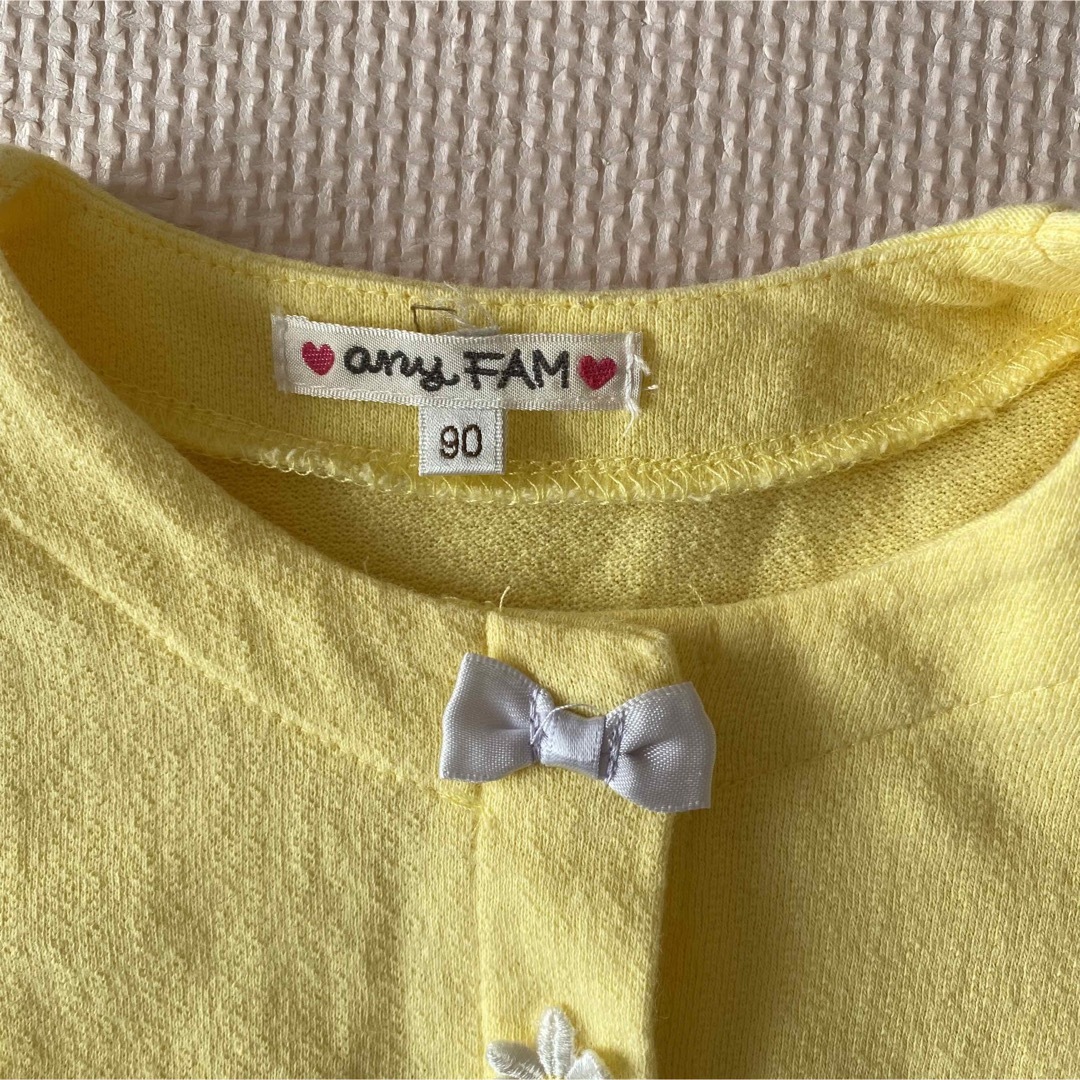 anyFAM(エニィファム)のanyfam カーディガン イエロー 90cm キッズ/ベビー/マタニティのキッズ服女の子用(90cm~)(カーディガン)の商品写真