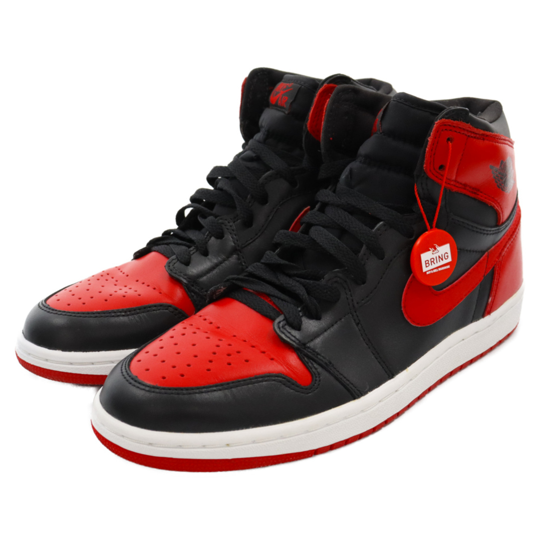 NIKE ナイキ 【観賞用】2001年製 AIR JORDAN 1 RETRO HIGH BRED 136066-061 エアジョーダン1レトロ ブレッドハイカットスニーカーシューズ US9.5/27.5cm ブラック/レッド