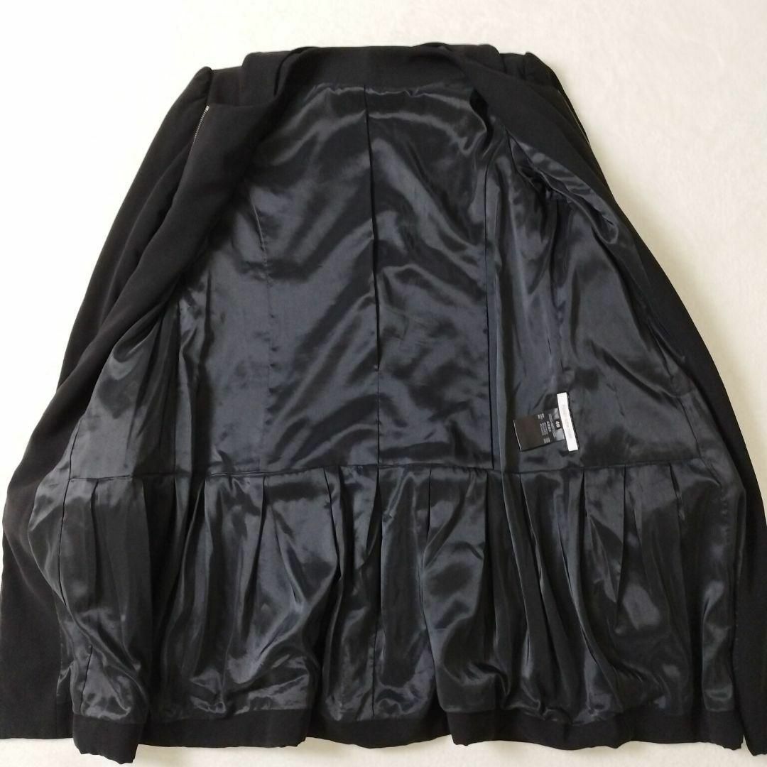 フォクシーニューヨーク 中綿入りコート ジャケット 襟 ロゴ ギャザー 40 黒