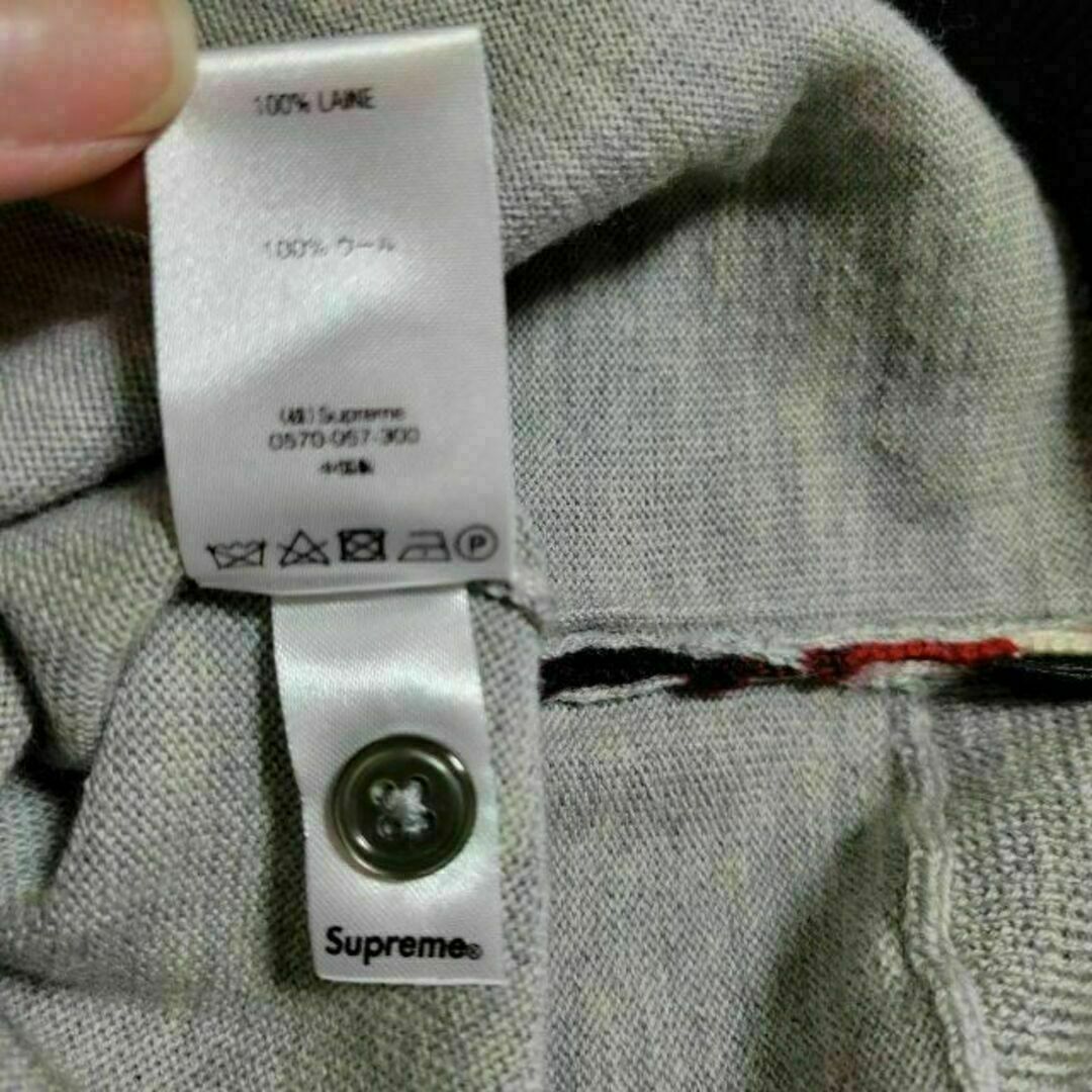 Supreme ニット トリコロール ニット 上品 グレー カーディガン-