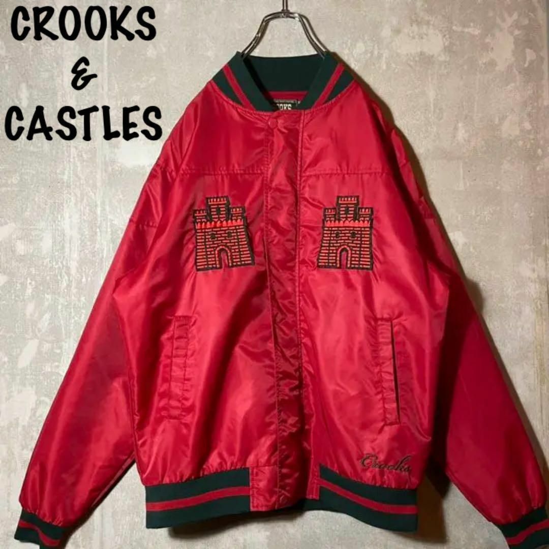 CROOKS&CASTLES クルックスアンドキャッスルズスタジャンアウター赤