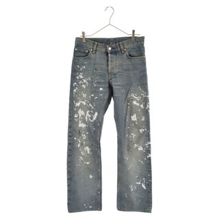 HELMUT LANG ヘルムートラング CLASSIC CUT JEANS 1999 本人期 ペイントデザイン デニム クラッシュ加工 ブルー