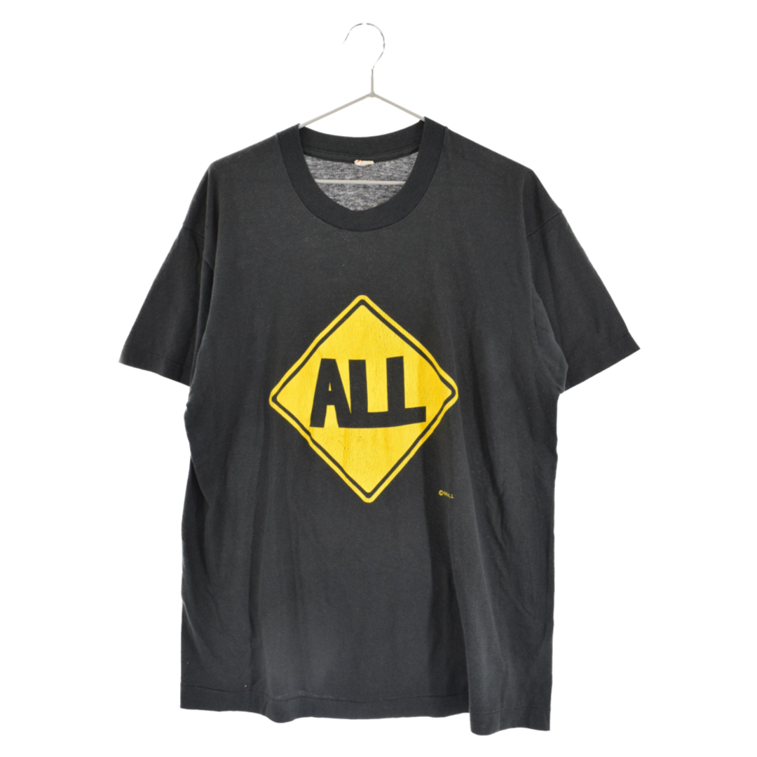 VINTAGE ヴィンテージ 90's ALL オールロゴプリント 半袖Tシャツ ブラック500センチ袖丈