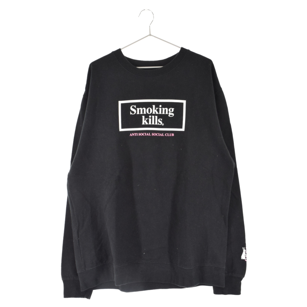 ANTI SOCIAL SOCIAL CLUB アンチソーシャルソーシャルクラブ 20SS×FR2 Logo Sweatshirt×エフアールツー フロントロゴプリント コットンスウェットトレーナー ブラック