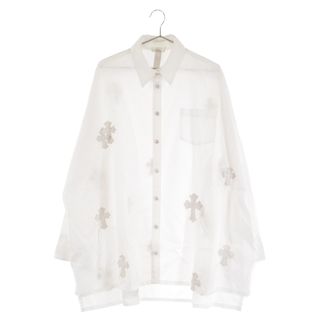 クロムハーツ(Chrome Hearts)のCHROME HEARTS クロムハーツ Mahal Kita Shirt/マハルキタシャツ クロスパッチ付きオーバーサイズ長袖シャツ ホワイト L(シャツ)