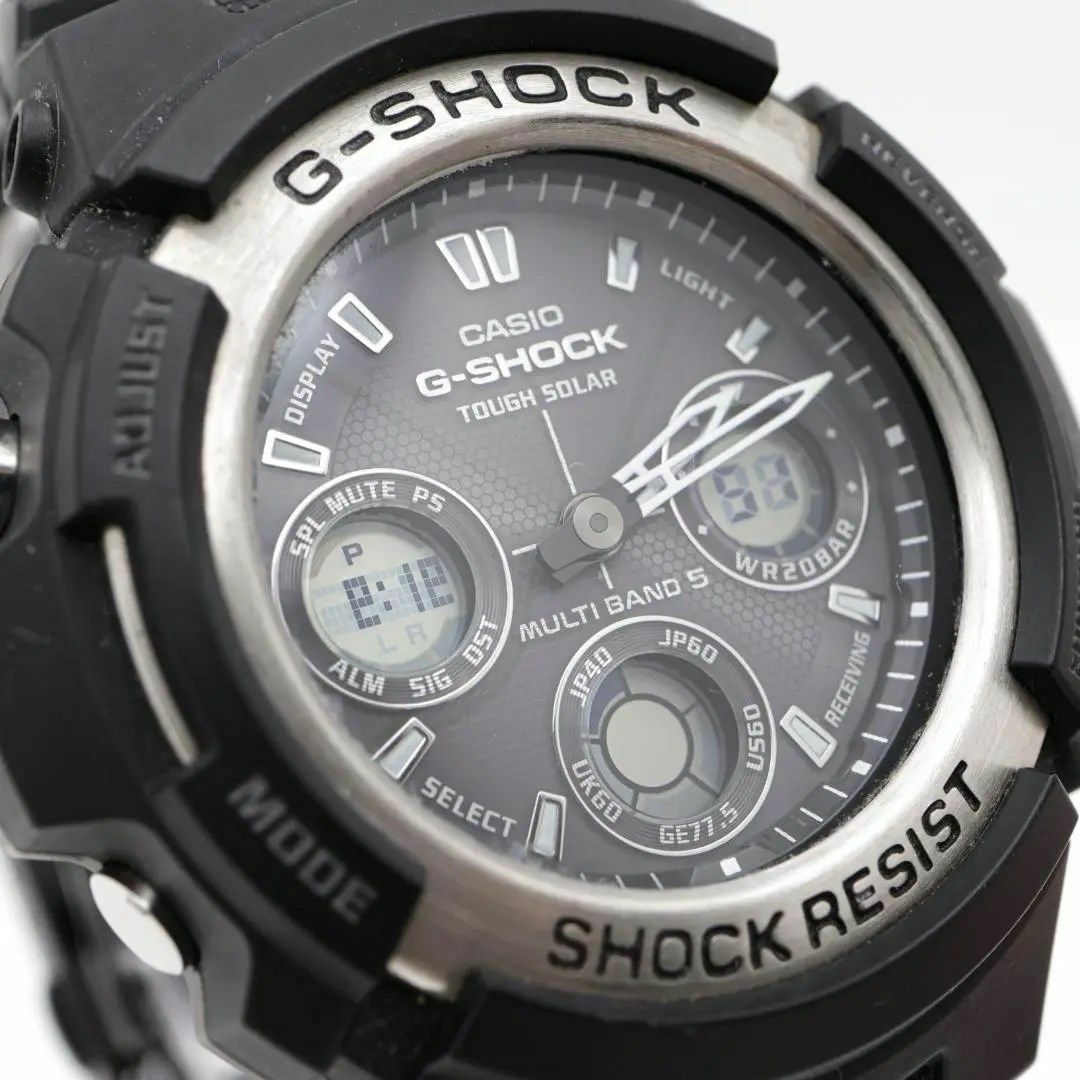 美品》G-SHOCK 腕時計 ブラック アナデジ タフソーラー メンズy-