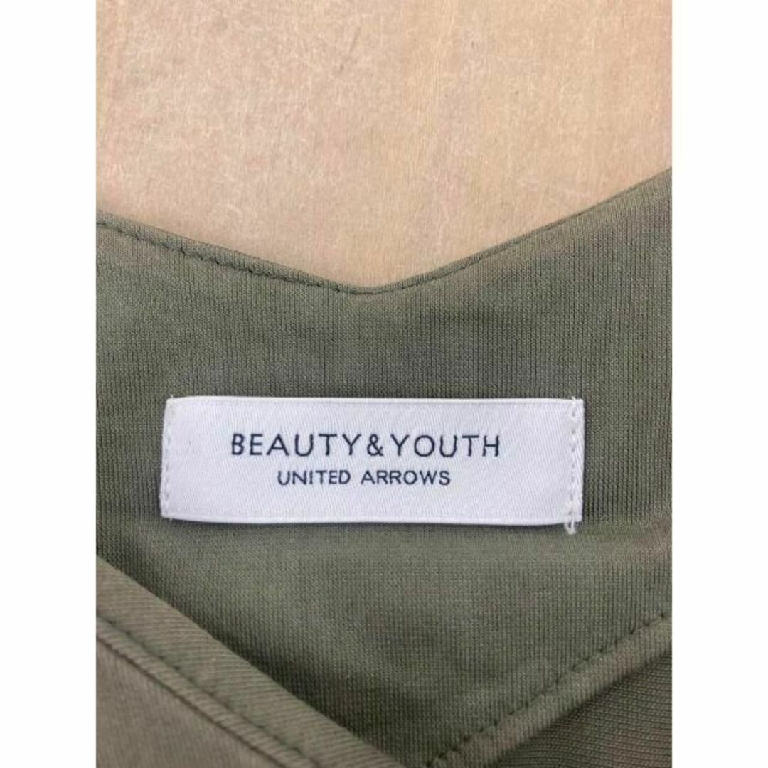 BEAUTY&YOUTH UNITED ARROWS(ビューティアンドユースユナイテッドアローズ)の【美品】beauty and yourth 半袖ワンピース　Vネック　レディース レディースのワンピース(ひざ丈ワンピース)の商品写真