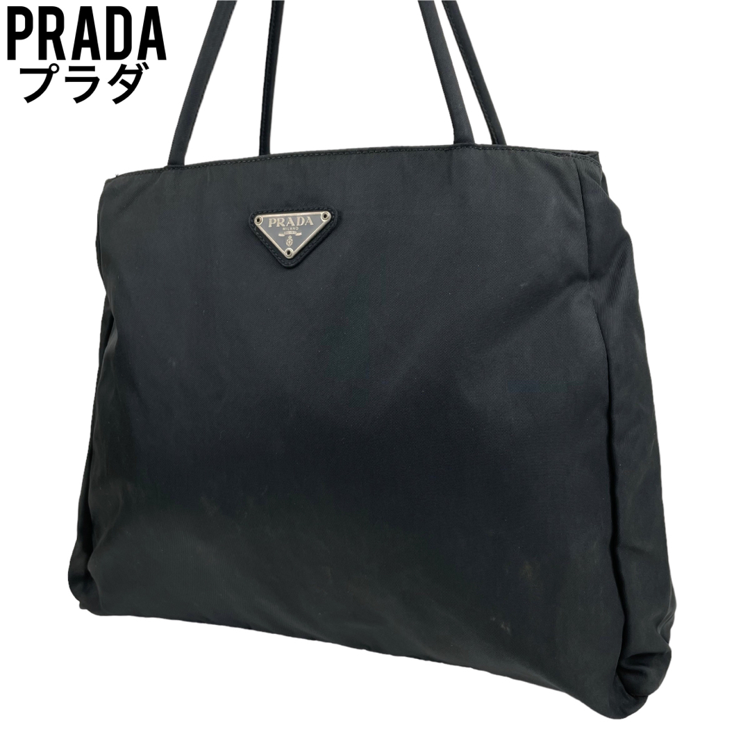 ✨美品 PRADA プラダ ハンドバッグ ナイロン 黒 三角ロゴ 通勤