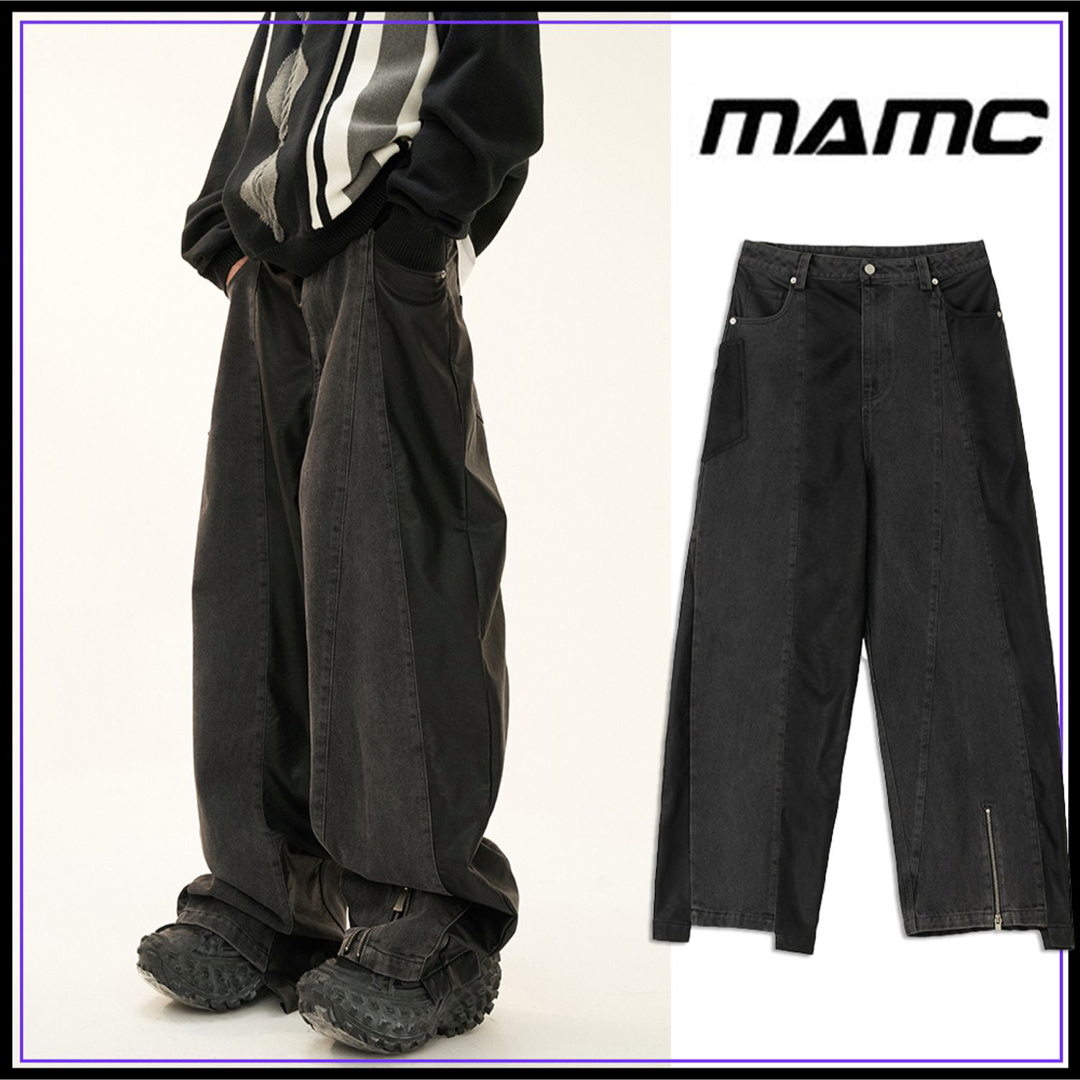 希少★MAMC エムエーエムシー リメイクデニムパンツ バギーデニムパンツ 黒色 | フリマアプリ ラクマ