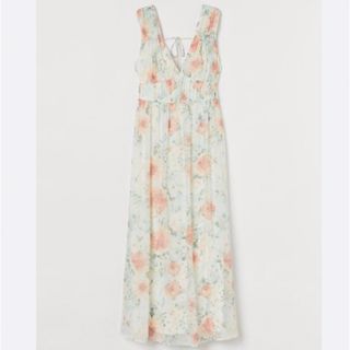 エイチアンドエム(H&M)の【美品】H&M 花柄ワンピース　かわいい(ロングワンピース/マキシワンピース)