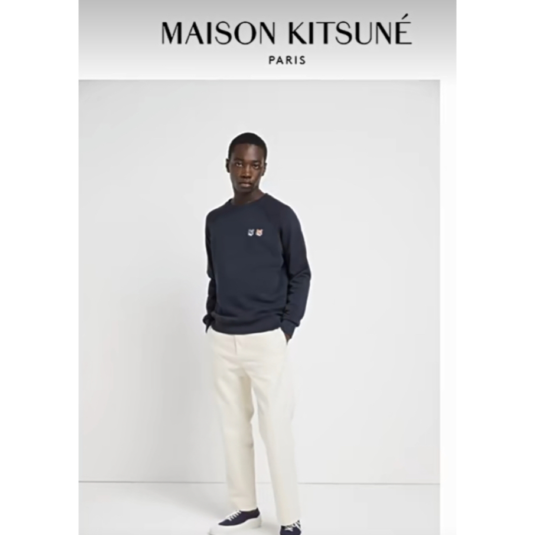 Maison Kitsune 刺繍ロゴ　Mサイズ スポーツプルオーバー ブ 黑