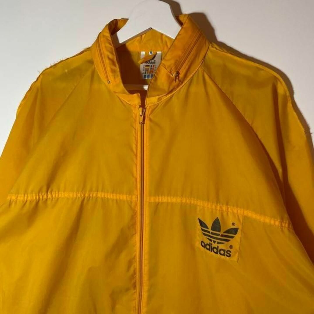 【アディダス】80sヴィンテージ ナイロンジャケット黄色高品質❗️アメリカ古着