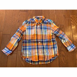 ラルフローレン(Ralph Lauren)のラルフローレン  オレンジチェックシャツ　3T(ブラウス)