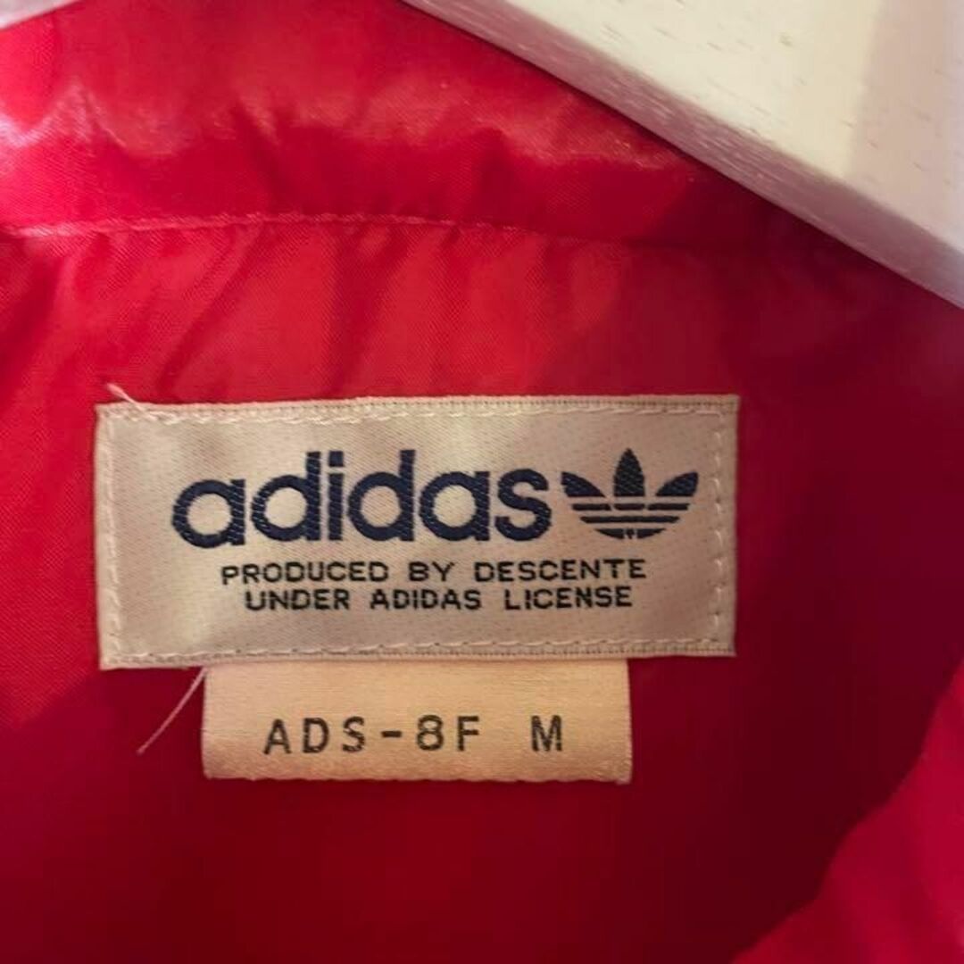【アディダス】80sヴィンテージ　中綿　ナイロンジャケット赤　高品質❗️超美品