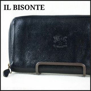 IL BISONTE イルビゾンテ 刻印ロゴ ラウンドファスナー ジップ 長財布