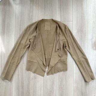 Raw+ - Rawtus ロータス ドレープレザーカーディガン ノーカラー