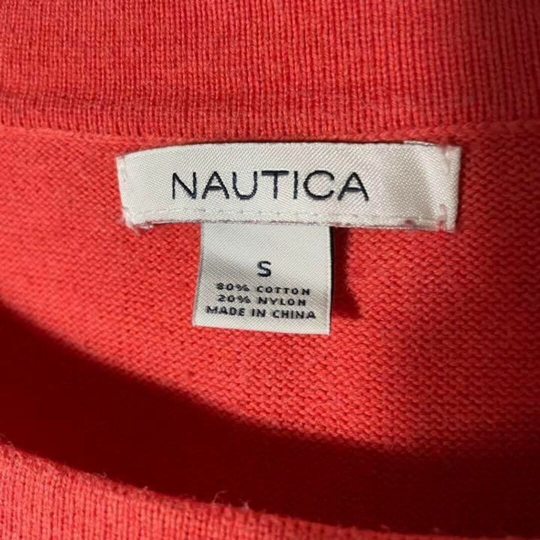NAUTICA(ノーティカ)の【ノーティカ❗️】サーモンピンク　ニット　カットソー　刺繍ロゴ　ワンポイント レディースのトップス(ニット/セーター)の商品写真