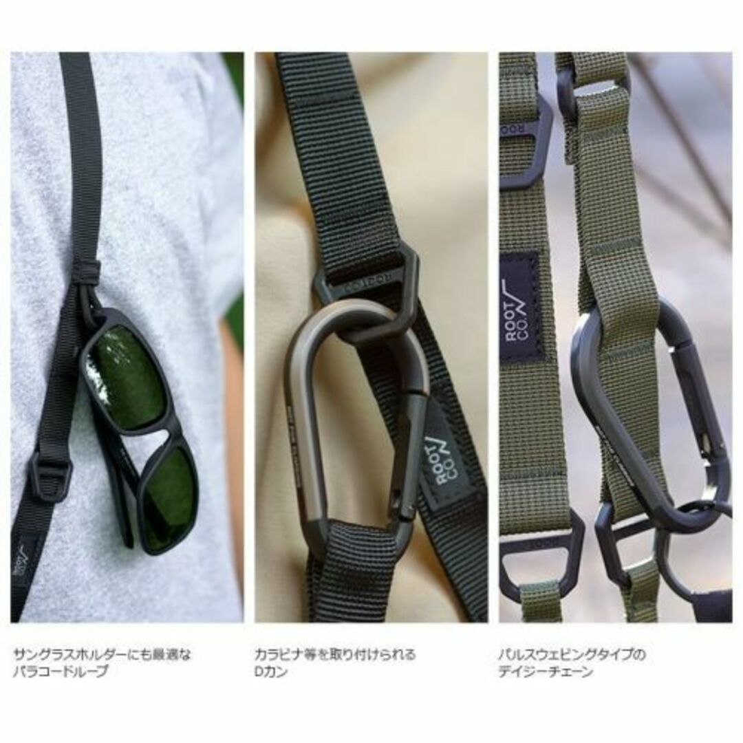 ROOT CO.(ルート)のUTILITY WEBBING NECK/SHOULDER LOOP ブラック スマホ/家電/カメラのスマホアクセサリー(ネックストラップ)の商品写真