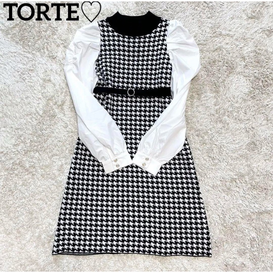TORTE - 美品✨TORTE トルテ ニット シャツ ワンピース ひざ丈 TORTE - 美品✨TORTE トルテ ニット シャツ ワンピース ひざ丈