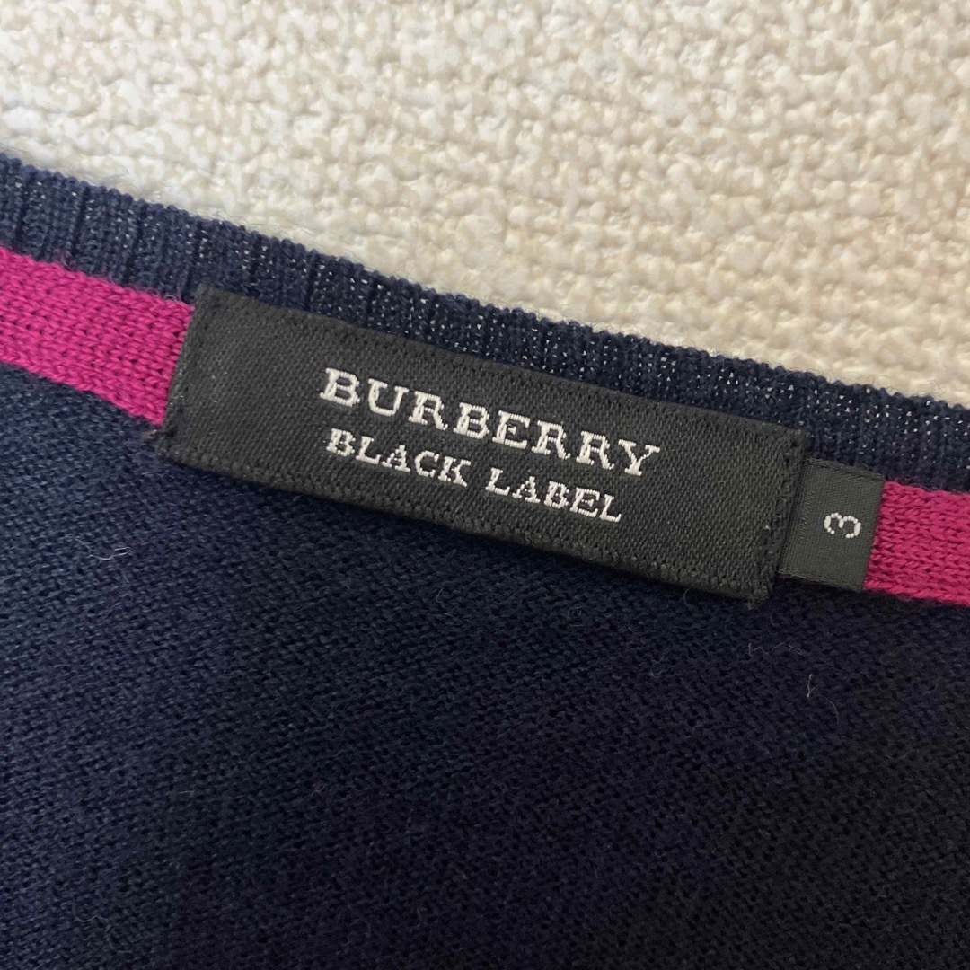 BURBERRY BLACK LABEL(バーバリーブラックレーベル)のBURBERRY BLACK LABEL ニット　セーター　ネイビー　サイズ3 メンズのトップス(ニット/セーター)の商品写真