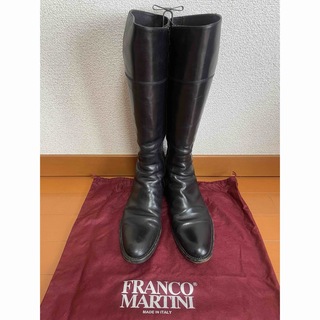 【FRANCO MARTINI】牛革ロングブーツ38黒(ブーツ)