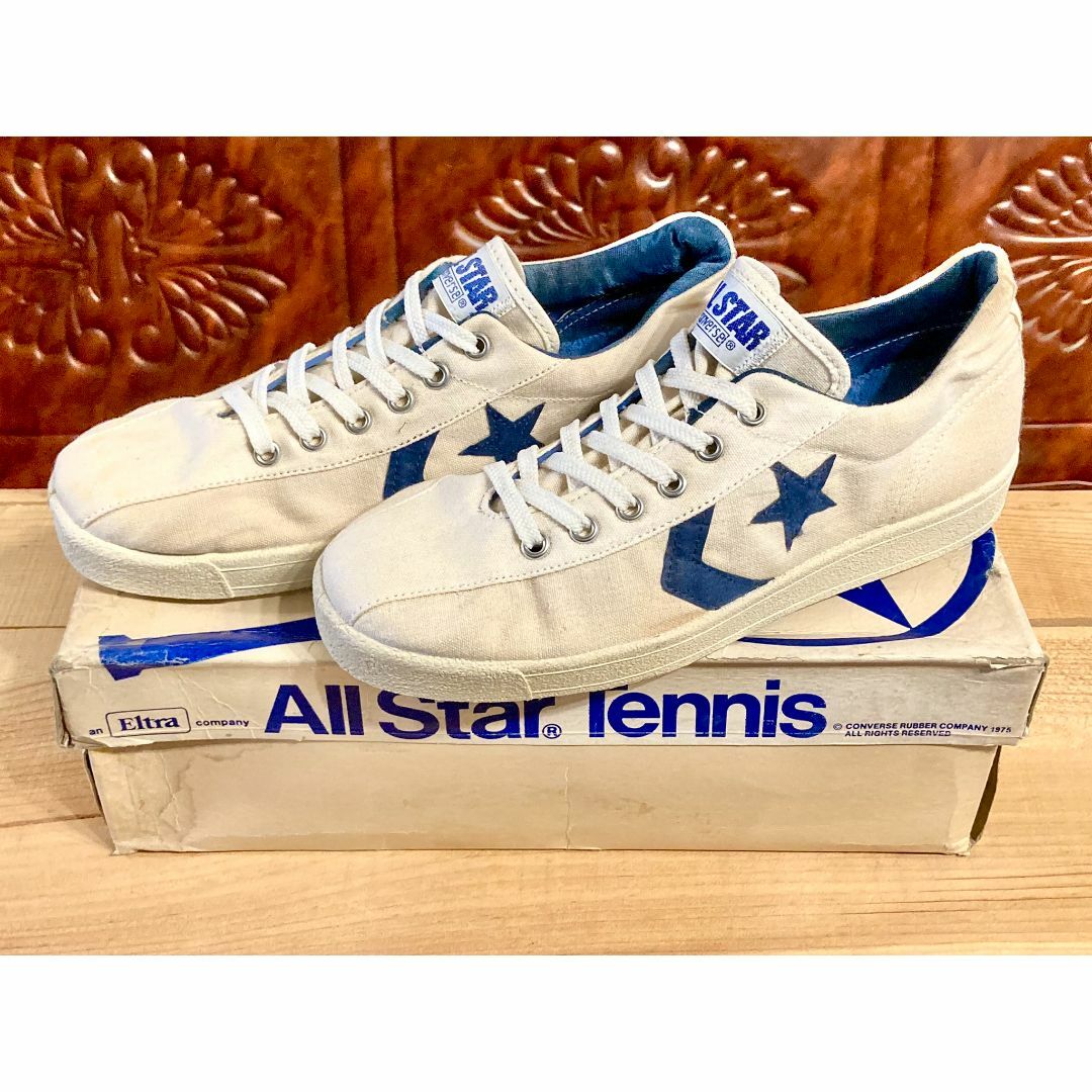 CONVERSE - ★70s!USA!コンバース オールスター テニス 白/青 デッド 238★