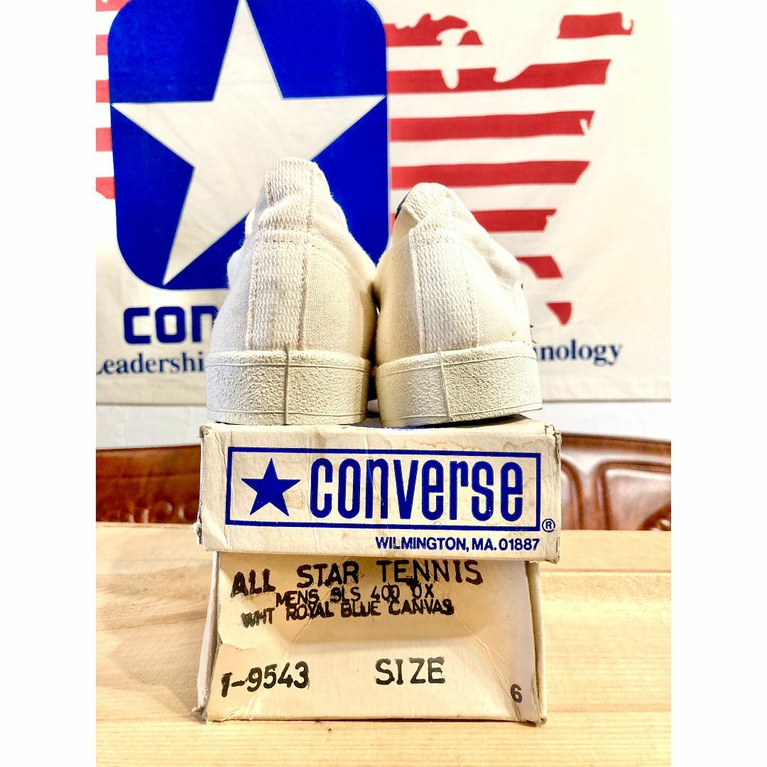 CONVERSE(コンバース)の★70s!USA!コンバース オールスター テニス 白/青 デッド 238★ レディースの靴/シューズ(スニーカー)の商品写真