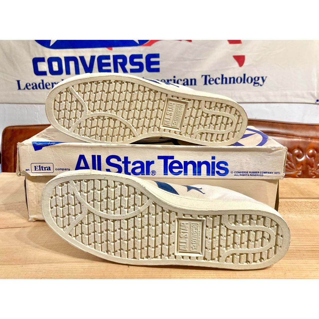 CONVERSE(コンバース)の★70s!USA!コンバース オールスター テニス 白/青 デッド 238★ レディースの靴/シューズ(スニーカー)の商品写真