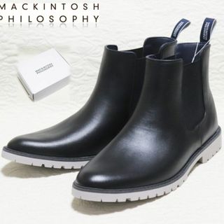 マッキントッシュフィロソフィー(MACKINTOSH PHILOSOPHY)の新品【マッキントッシュ】フェイクレザー サイドゴアブーツ 黒 26.5-27(ブーツ)