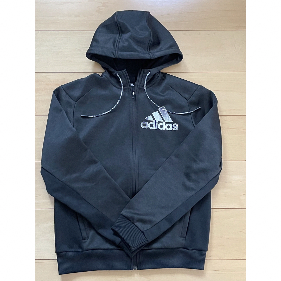 adidas◆ジップアップパーカー/M/BLK/ポリエステル/メンズ