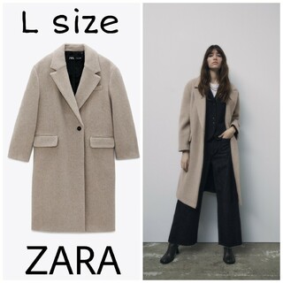 ザラ(ZARA)のZARA　ウール混コート　Lサイズ(ロングコート)