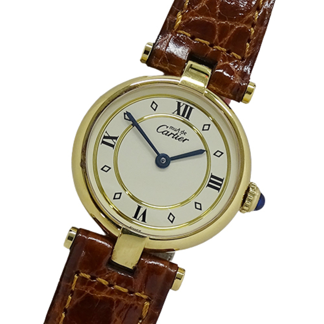 カルティエ Cartier 時計 レディース ブランド マスト ヴァンドーム ヴェルメイユ クオーツ QZ 925 レザー W1002353 ラウンド