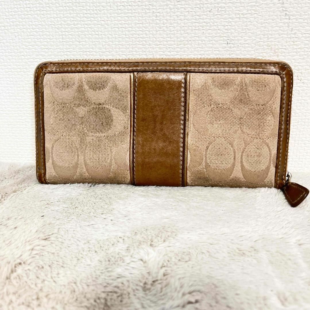 COACH(コーチ)のレア✨COACH コーチ ウォレット/長財布 シグネチャー ブラウン レディースのファッション小物(財布)の商品写真