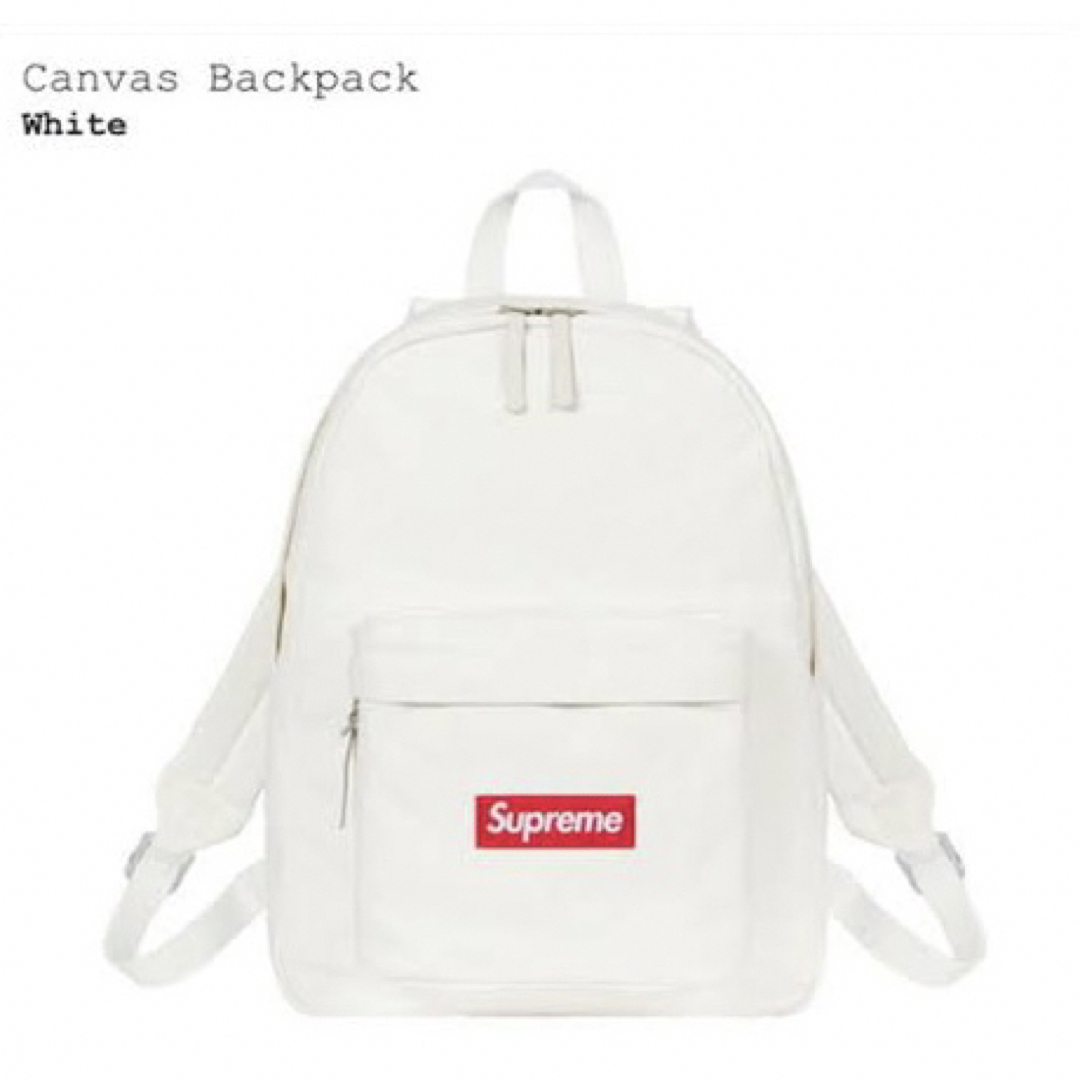 WHITE状態新品 Supreme Canvas Backpack ホワイト バックパック