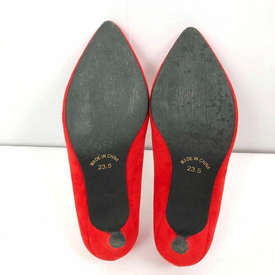 【ingrace】フェイクスエード　パンプス　赤　23.5㎝ レディースの靴/シューズ(ハイヒール/パンプス)の商品写真