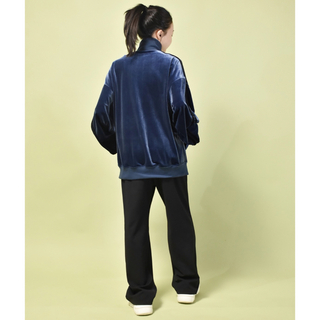 ベロア 袖2ライントラック ジャケット　ブルー　Ｌサイズ　メンズ レディース