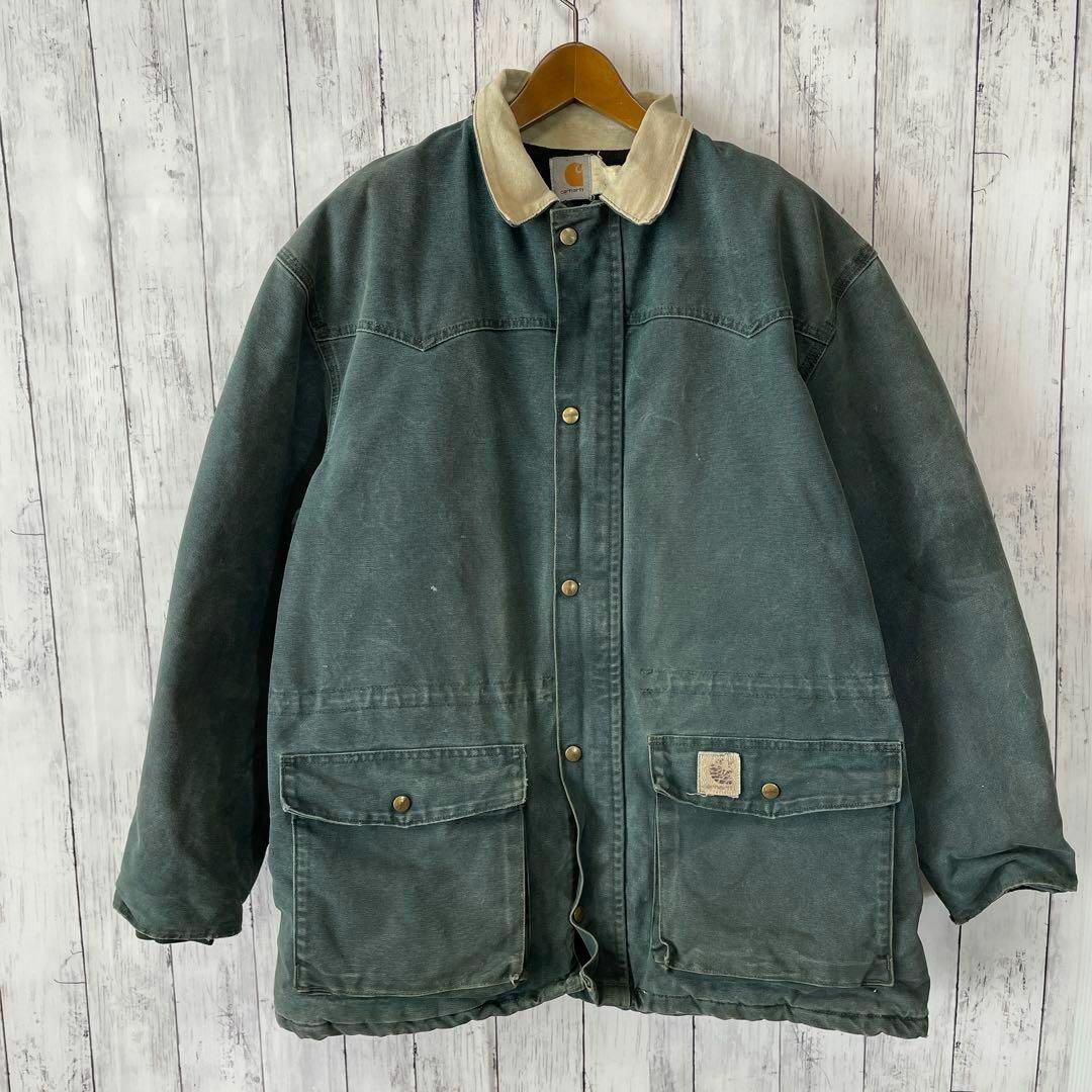 carhartt - ビンテージカーハート 80S メイドインUSAサイズL 緑