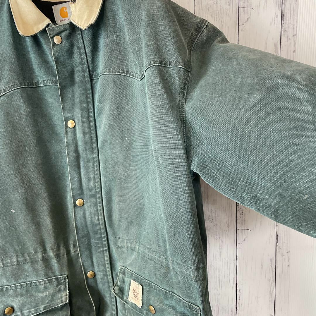 80s カーハート carhartt USA製 グリーン ダック カバーオール