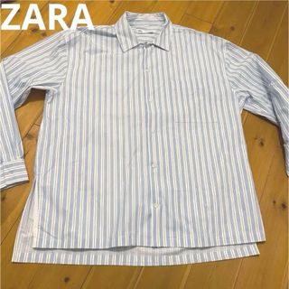 ザラ(ZARA)のメンズ　ザラ　シャツ　青　ストライプ　zara ユニクロ(シャツ)