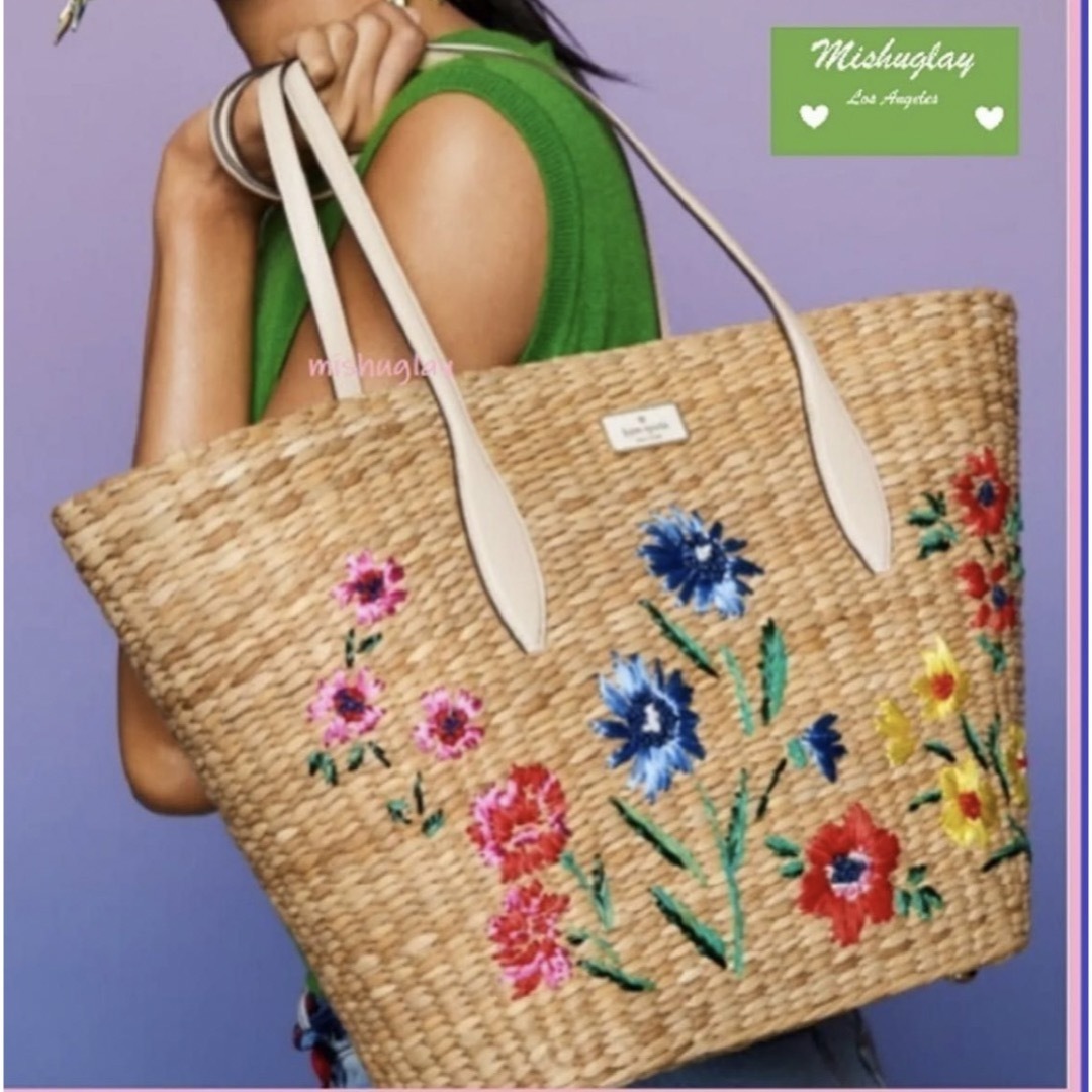 katespade Garden bouquet tote かごバッグバッグ