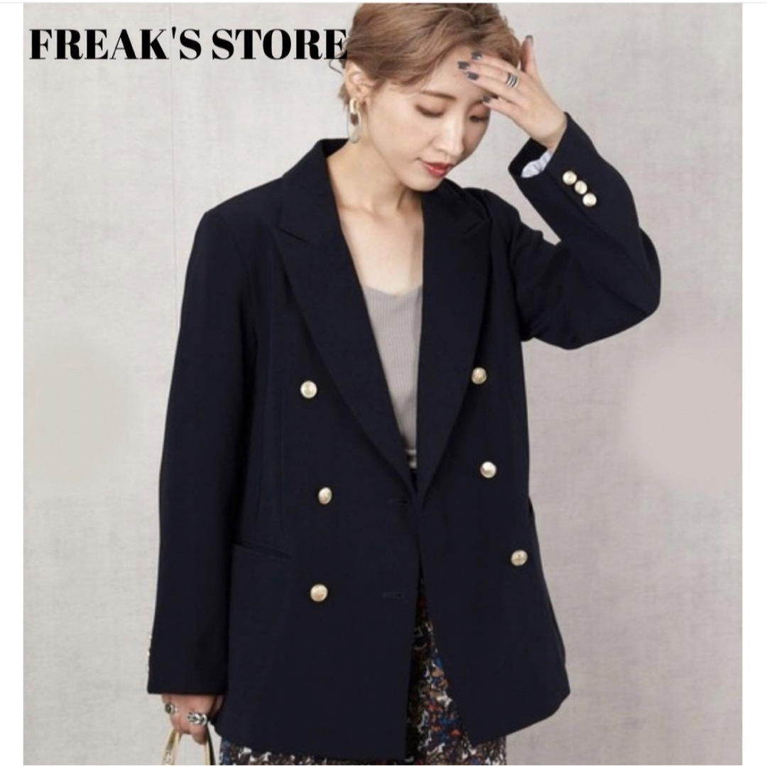 【美品 】FREAK'S STORE♦︎紺ブレザージャケット ダブル 金ボタン39SSTOREのFREAK