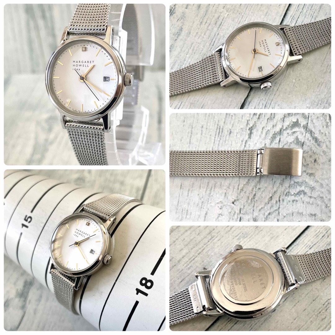 MARGARET HOWELL(マーガレットハウエル)の【美品】MARGARET HOWELL シルバー 腕時計 デイト 1P レディースのファッション小物(腕時計)の商品写真