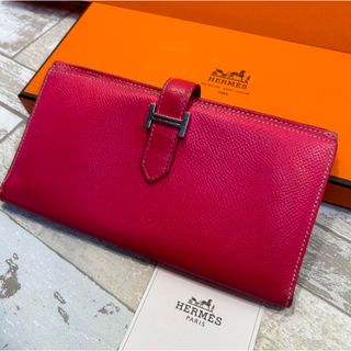 エルメス(Hermes)の《美品》大特価 エルメス　べアン　スフレ　二つ折長財布　ローズパープル(財布)