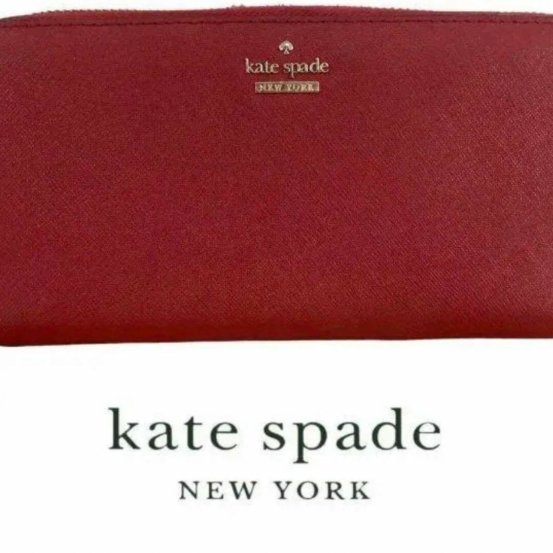 kate spade new york(ケイトスペードニューヨーク)のkate spade ケイトスペード　レザー財布　レッド　レディース レディースのファッション小物(財布)の商品写真