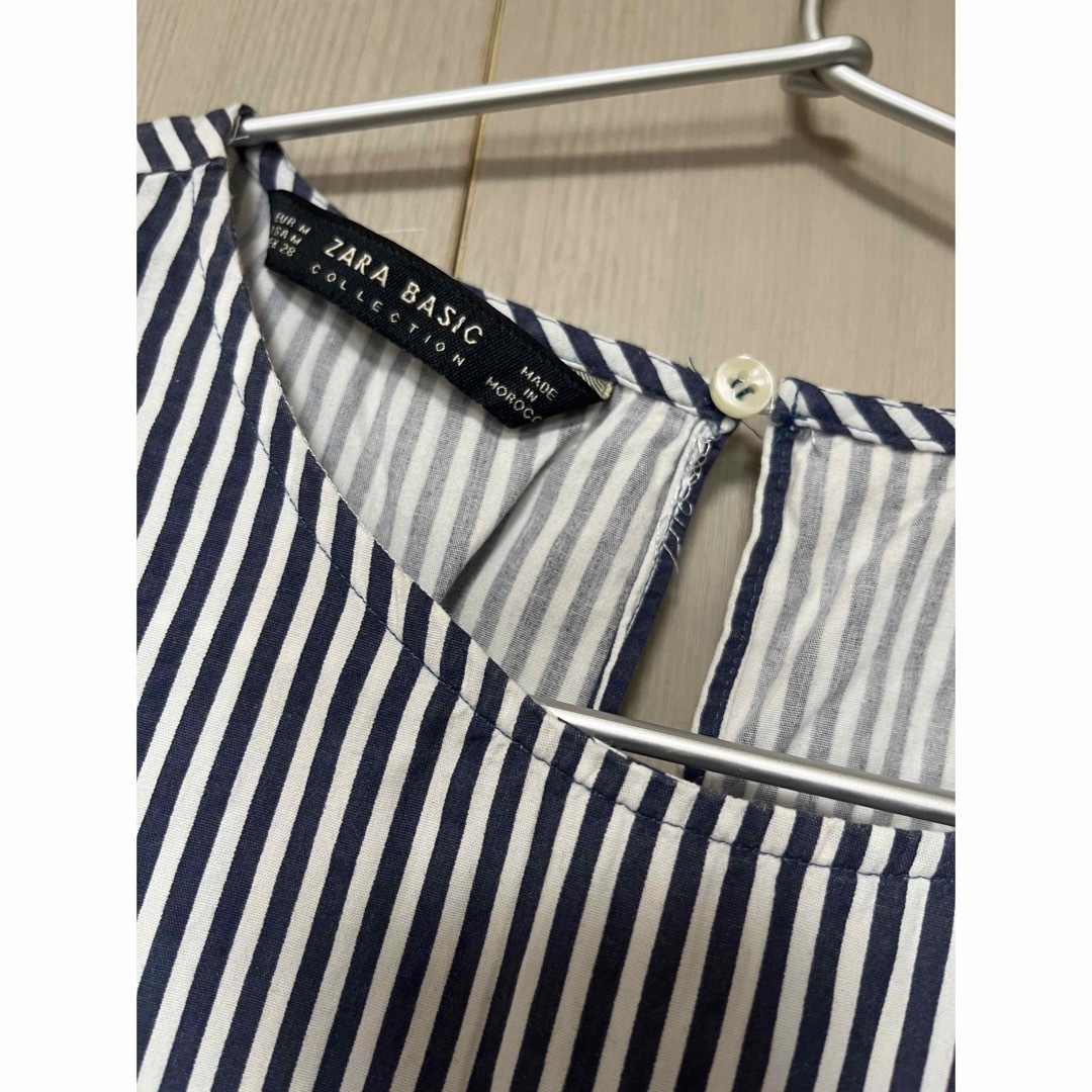 ZARA(ザラ)のZARA ストライプフリルシャツ レディースのトップス(シャツ/ブラウス(長袖/七分))の商品写真