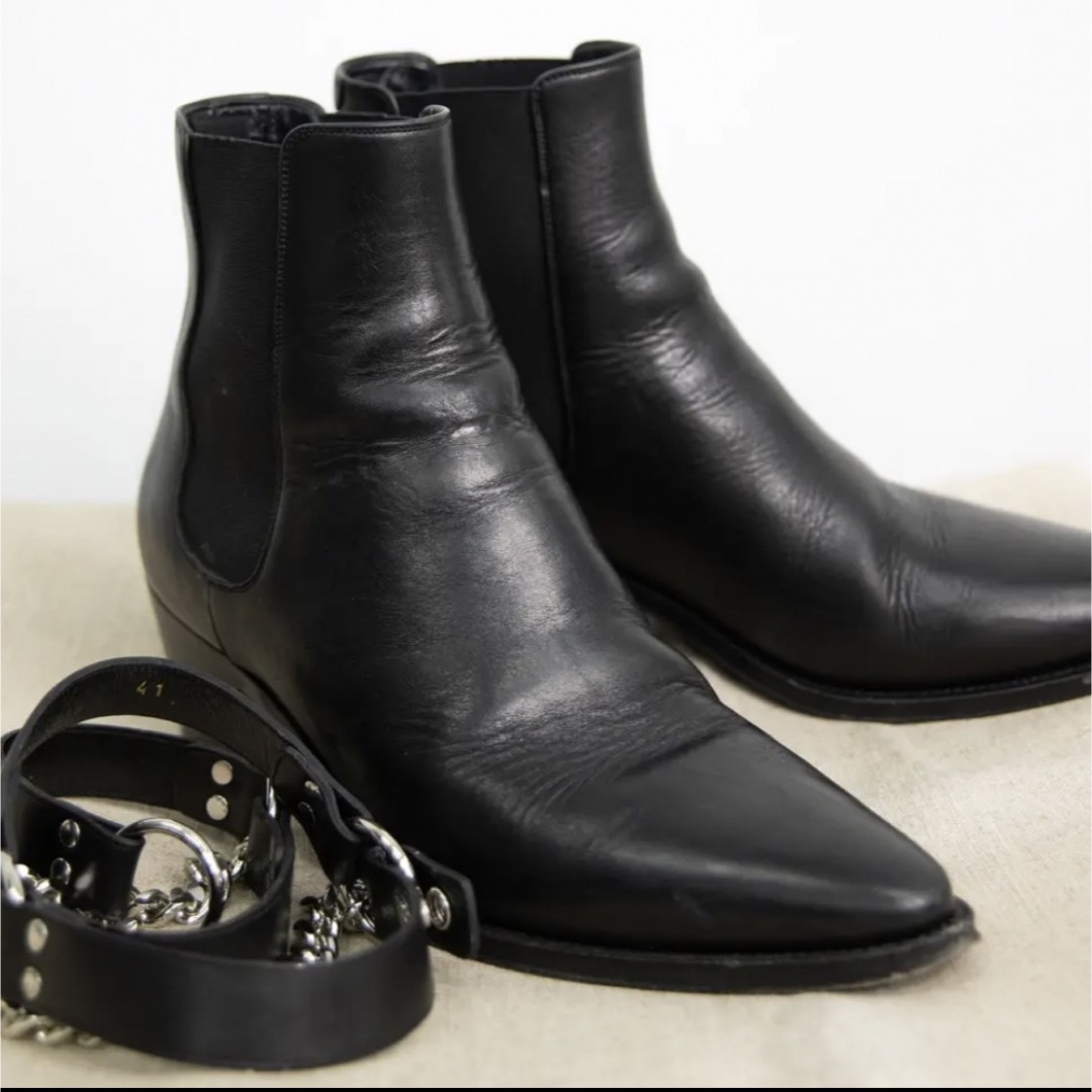 celine(セリーヌ)のCELINE カマルグ バイカー チェルシーブーツ / カーフスキン ブラック メンズの靴/シューズ(ブーツ)の商品写真